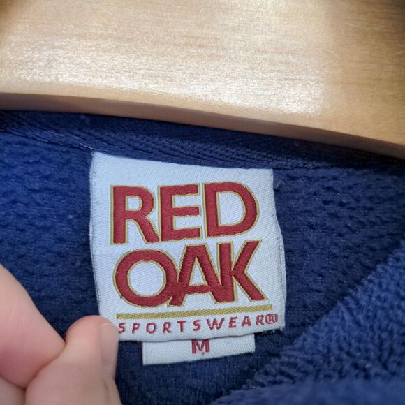 Red Oak Men's 1/4 Zip Fleece Jacket Blue Medium Notre Dame Embroidered - Picture 9 of 13